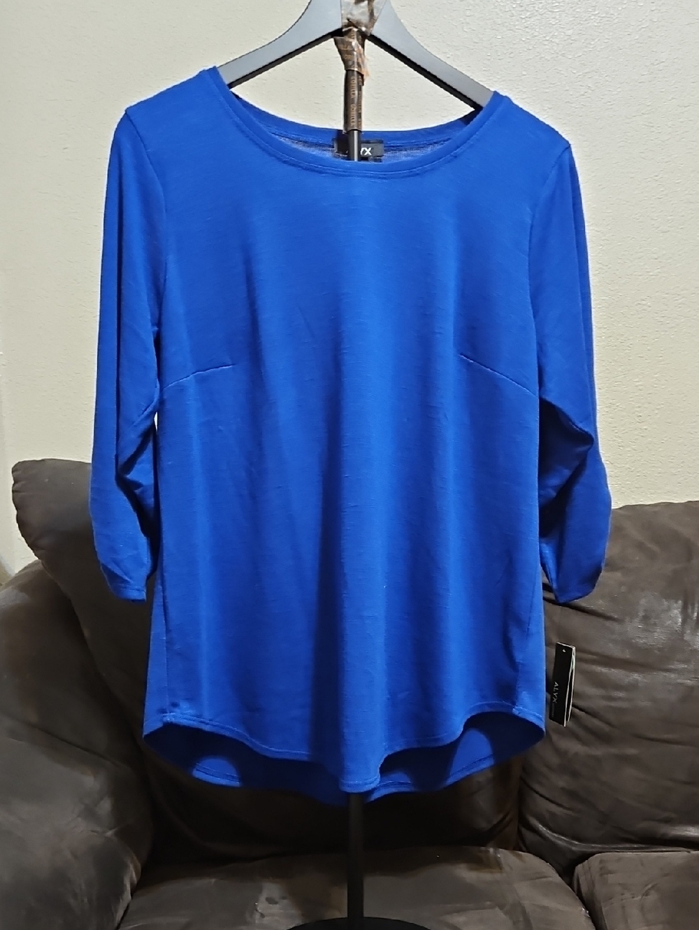 Alyx Bright Cobalt Scoop Neck Long Sleeve Top